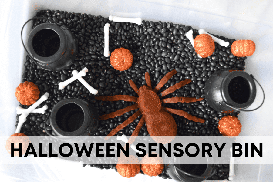 how to make an easy halloween sensory bin