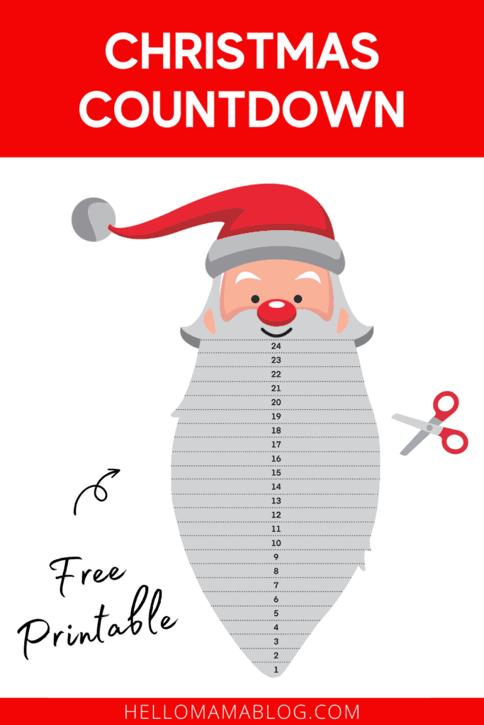 christmas countdown printable