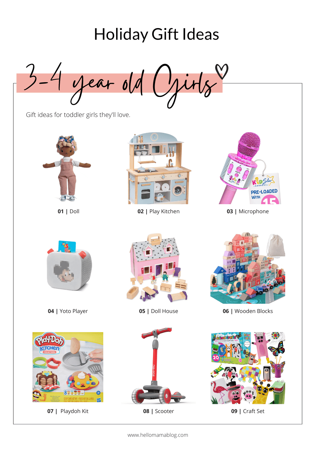 christmas gift ideas for girls 3 4 years