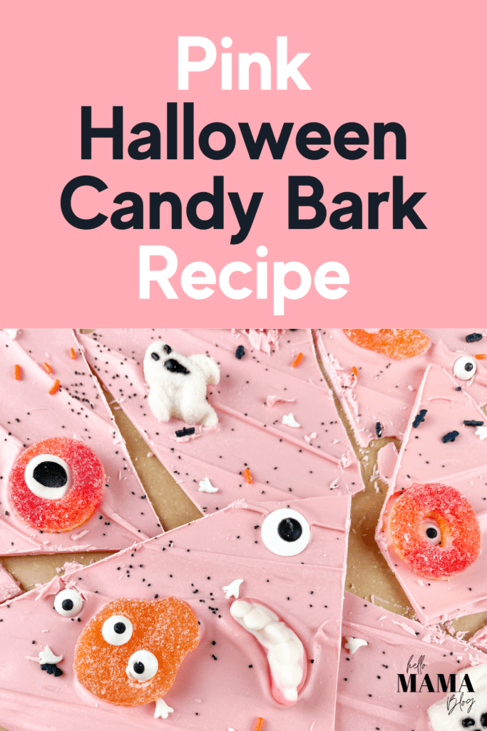 pink halloween candy bark